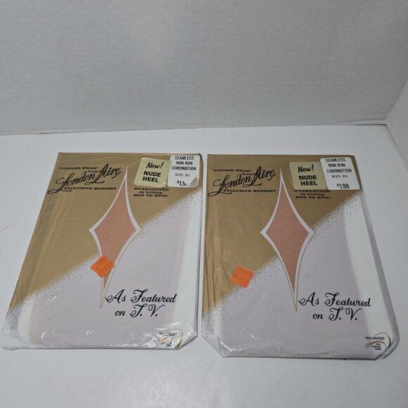 London-Aire Hosiery 8.5 Coronation 2 NOS Vintage Seamless 1st Qual No Run Prop - Picture 2 of 4